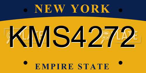 KMS4272 New York License Plate