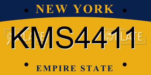 KMS4411 New York License Plate