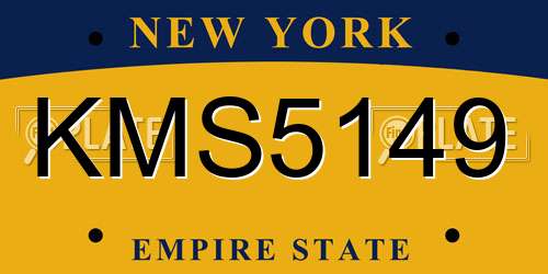 KMS5149 New York License Plate