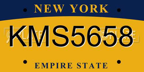 KMS5658 New York License Plate