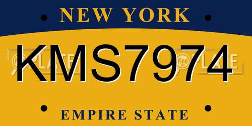 KMS7974 New York License Plate