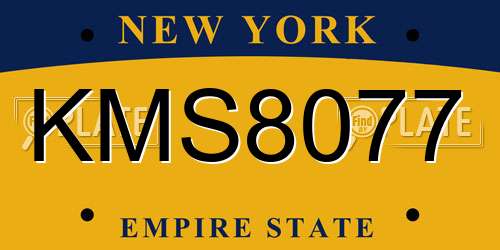 KMS8077 New York License Plate