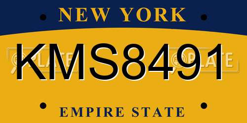 KMS8491 New York License Plate