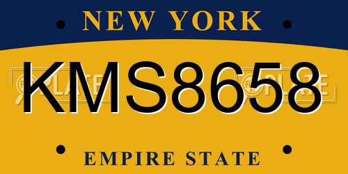 KMS8658 New York License Plate