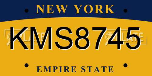 KMS8745 New York License Plate