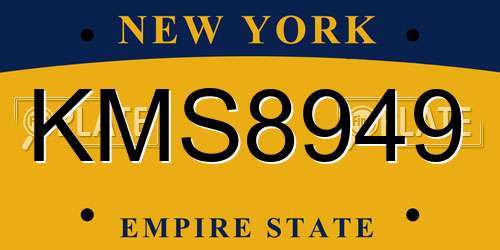 KMS8949 New York License Plate