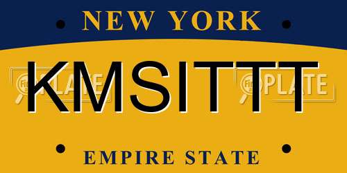 KMSITTT New York License Plate