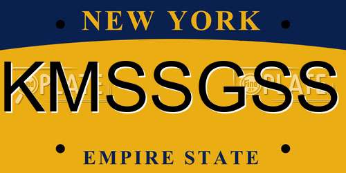 KMSSGSS New York License Plate