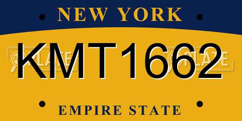 KMT1662 New York License Plate