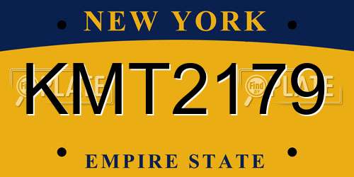 KMT2179 New York License Plate