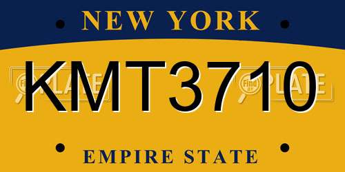 KMT3710 New York License Plate