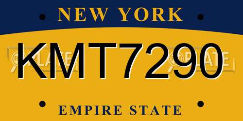 KMT7290 New York License Plate