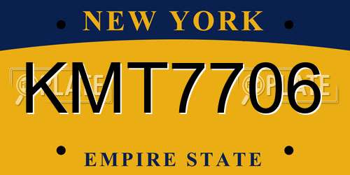 KMT7706 New York License Plate