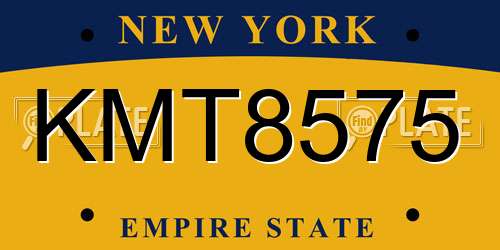 KMT8575 New York License Plate