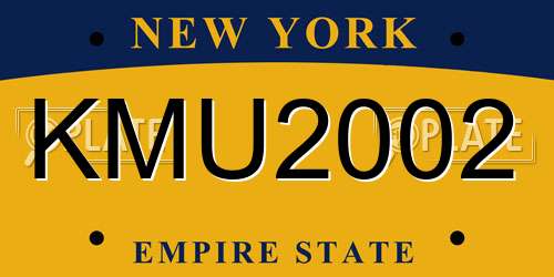 KMU2002 New York License Plate
