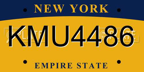 KMU4486 New York License Plate