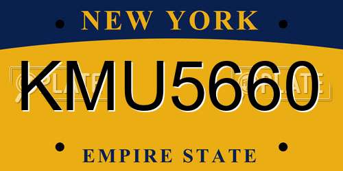 KMU5660 New York License Plate
