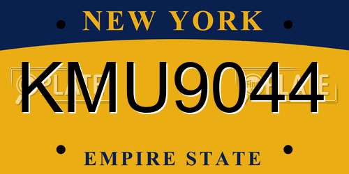 KMU9044 New York License Plate