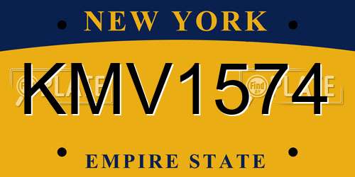 KMV1574 New York License Plate
