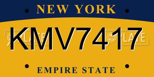 KMV7417 New York License Plate