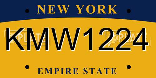 KMW1224 New York License Plate