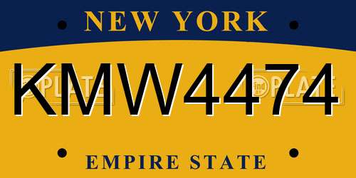 KMW4474 New York License Plate