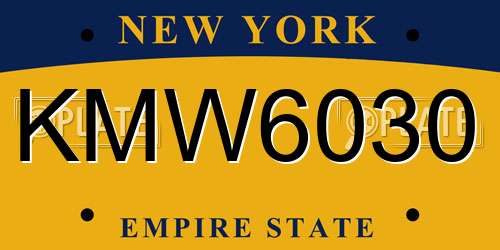 KMW6030 New York License Plate