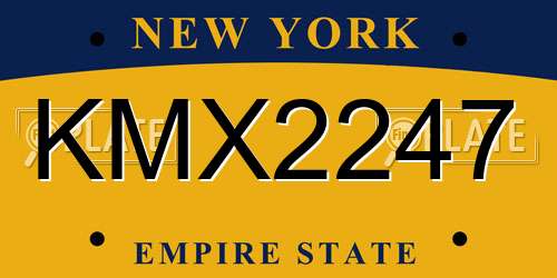 KMX2247 New York License Plate