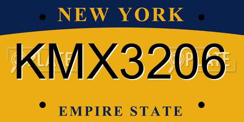 KMX3206 New York License Plate