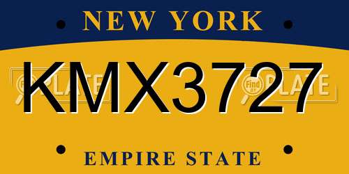 KMX3727 New York License Plate