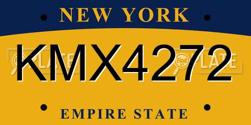 KMX4272 New York License Plate