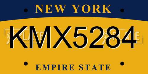KMX5284 New York License Plate