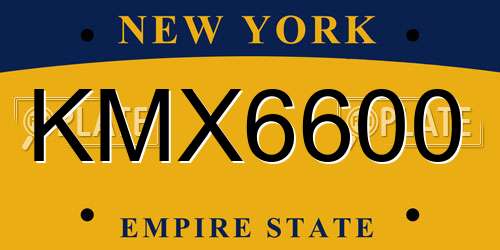 KMX6600 New York License Plate