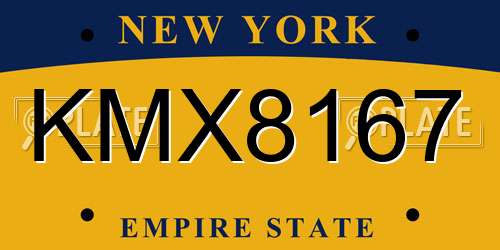 KMX8167 New York License Plate