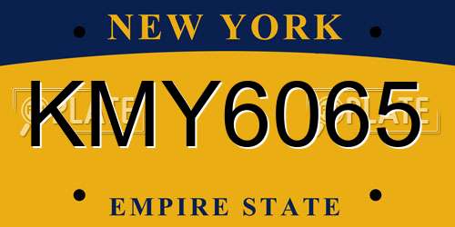KMY6065 New York License Plate