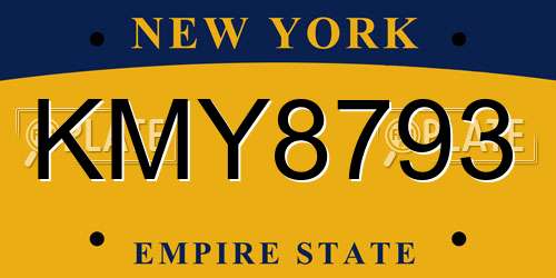 KMY8793 New York License Plate