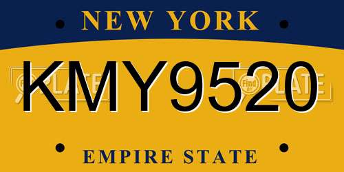 KMY9520 New York License Plate