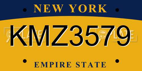 KMZ3579 New York License Plate
