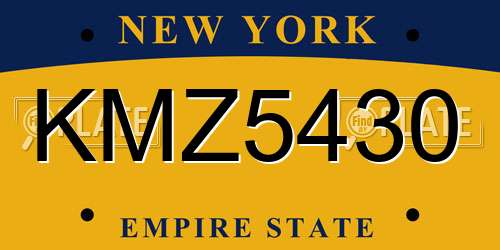 KMZ5430 New York License Plate