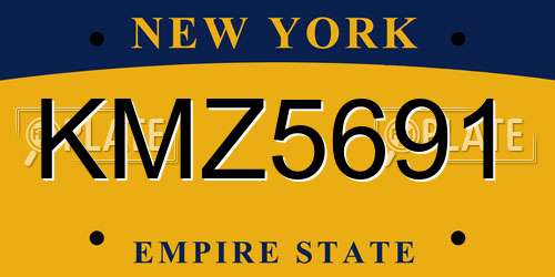 KMZ5691 New York License Plate