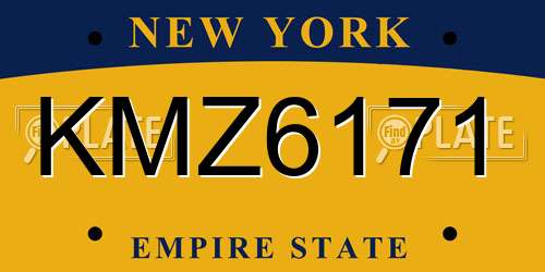 KMZ6171 New York License Plate