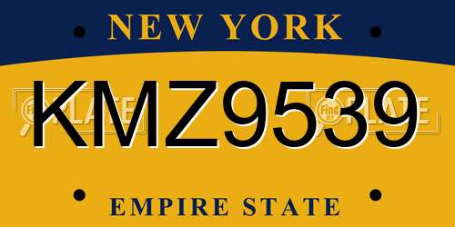 KMZ9539 New York License Plate