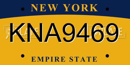 KNA9469 New York License Plate
