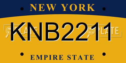 KNB2211 New York License Plate
