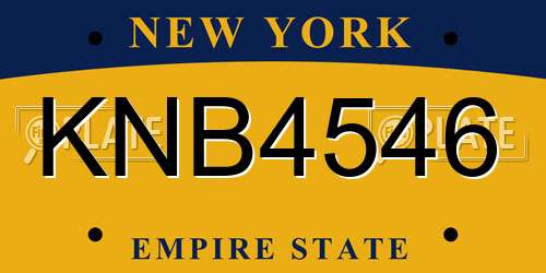 KNB4546 New York License Plate