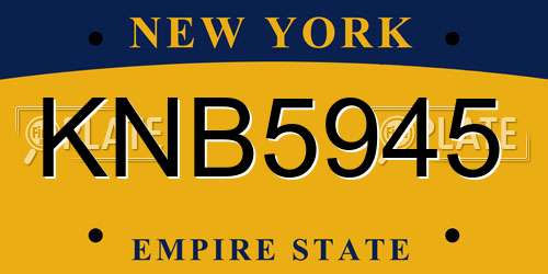 KNB5945 New York License Plate