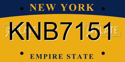 KNB7151 New York License Plate