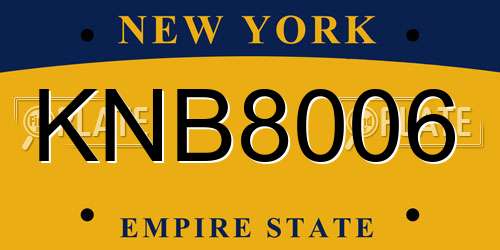 KNB8006 New York License Plate