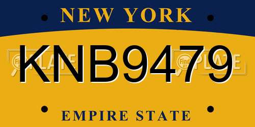 KNB9479 New York License Plate
