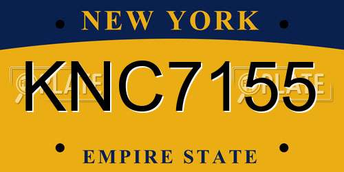 KNC7155 New York License Plate